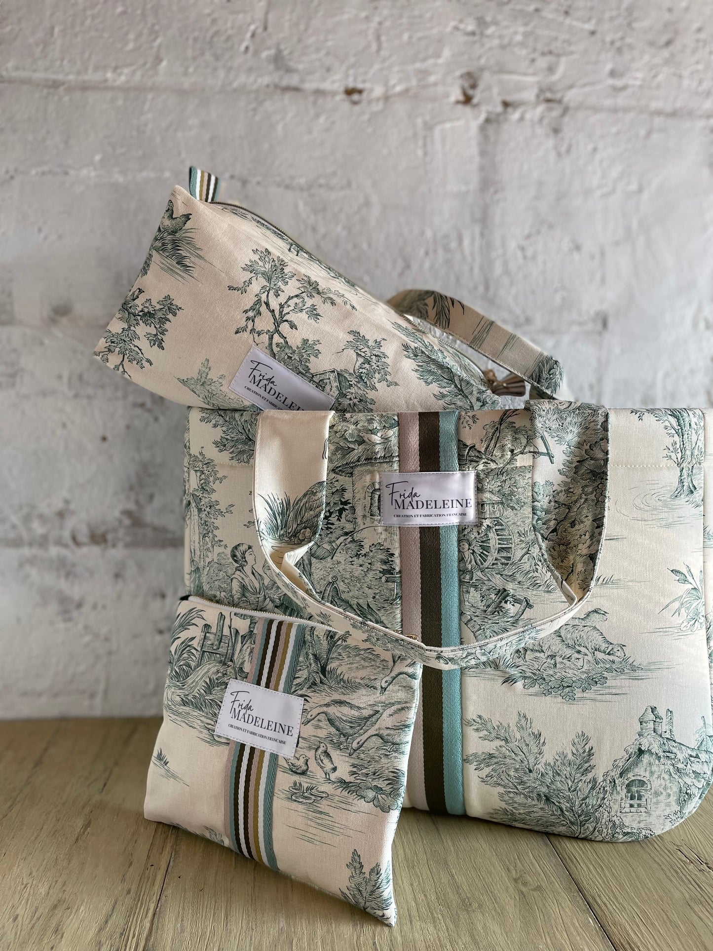 Pochettes Jeannette Ecru et Vert