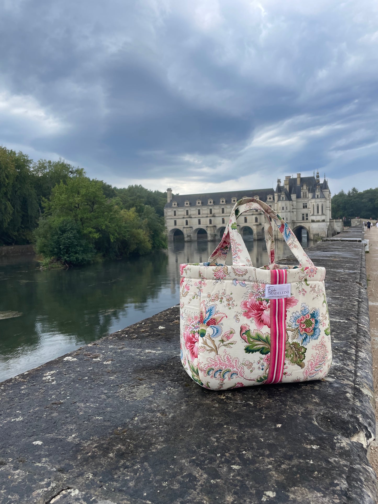 Cabas Emile Fleuri en toile de Jouy