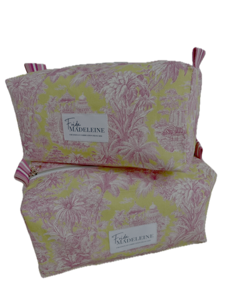 Trousse de toilette Muriel Anis et Rose