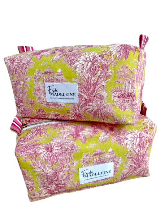 Trousse de toilette Muriel Anis et Rose