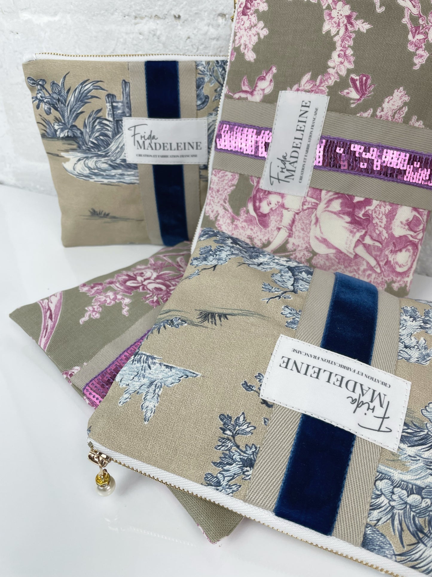 Pochette Jeannette  Beige et Bleu
