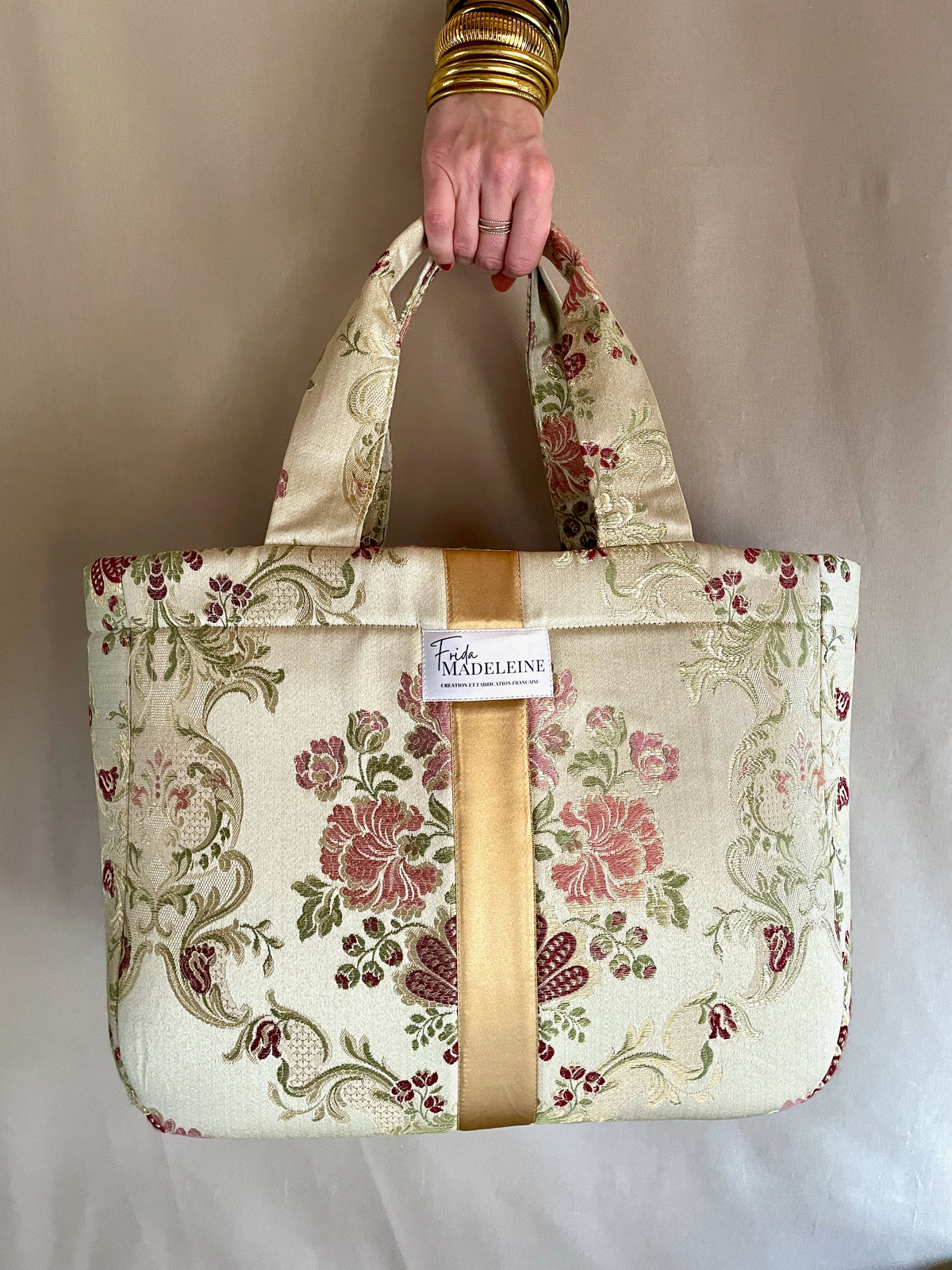 Cabas Emile Baroque Doré Rose
