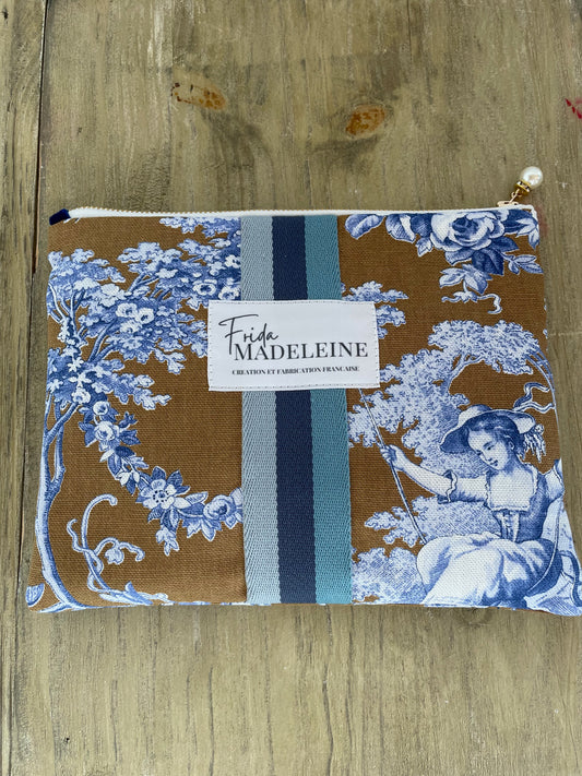 Pochettes Jeannette  Camel et Bleu