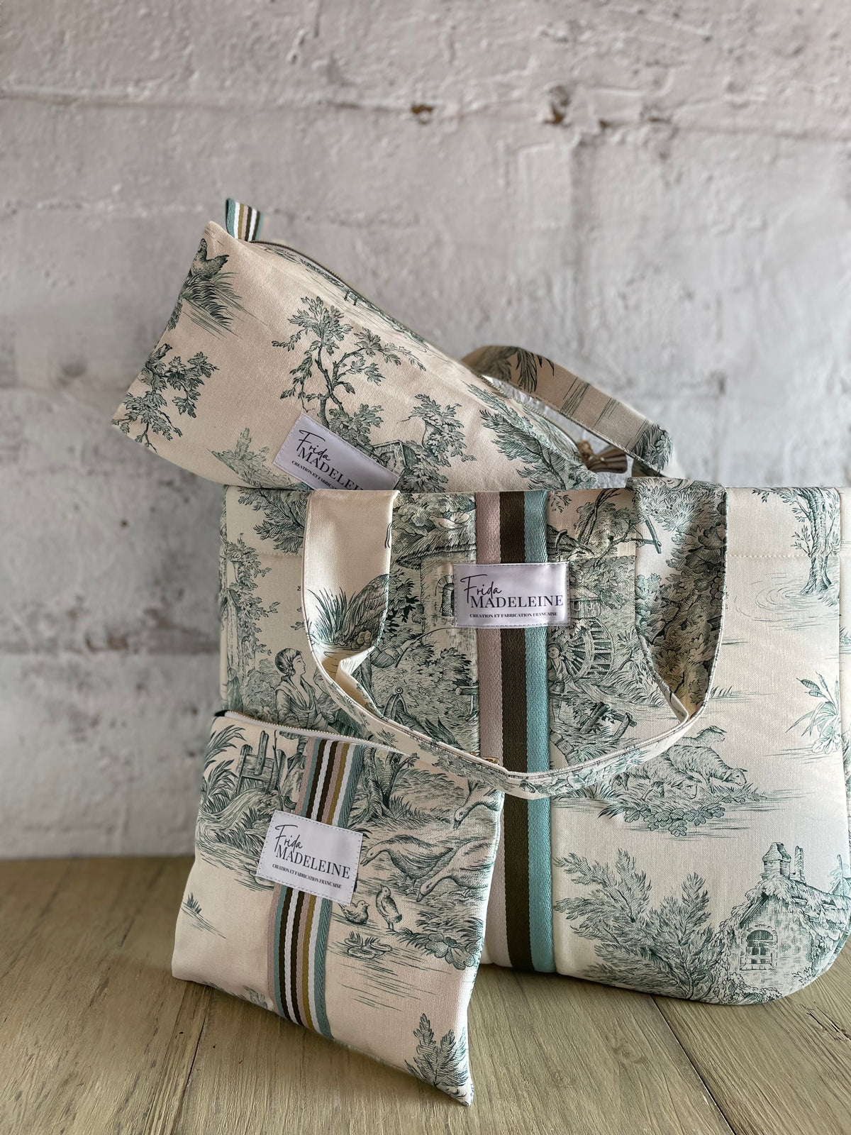 Pochettes Jeannette  Ecru et Vert