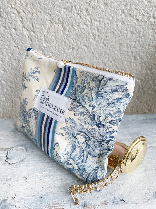 Pochettes Jeannette  Ecru et Bleu