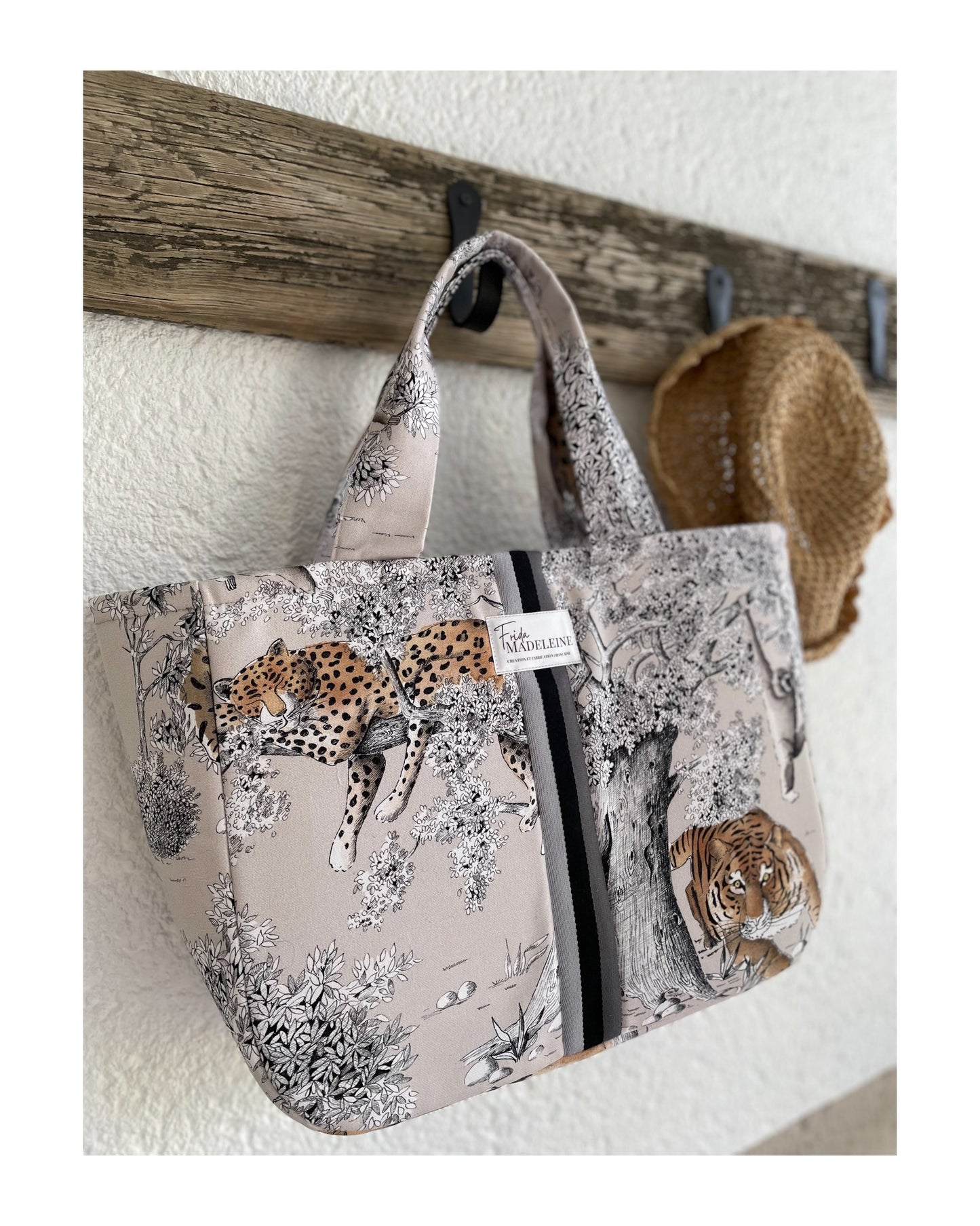 Cabas Emile Animal en toile de Jouy