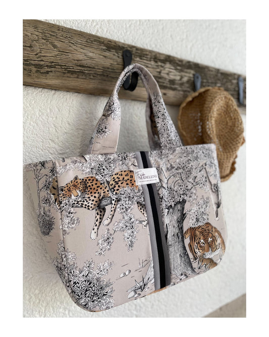 Cabas Emile Animal en toile de Jouy