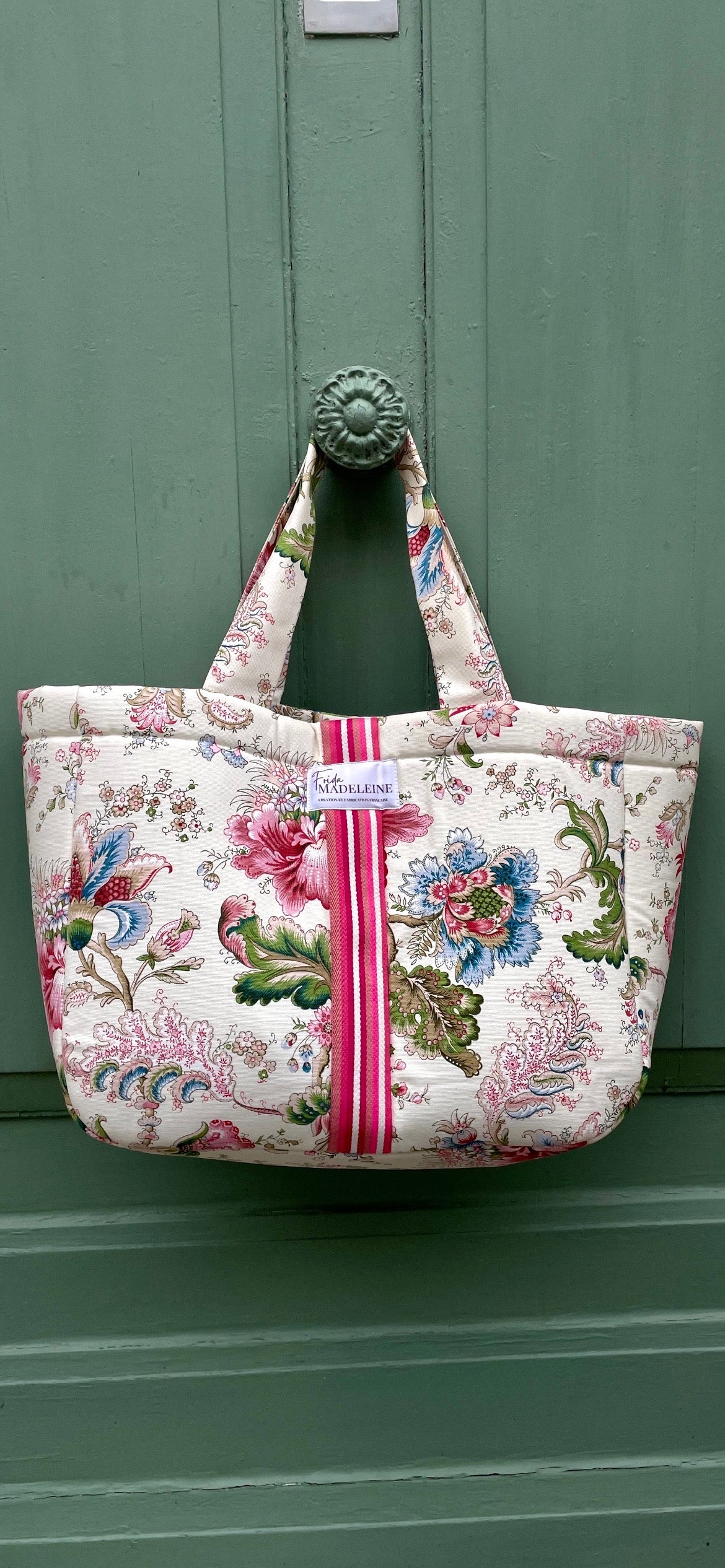 Cabas Emile Fleuri en toile de Jouy