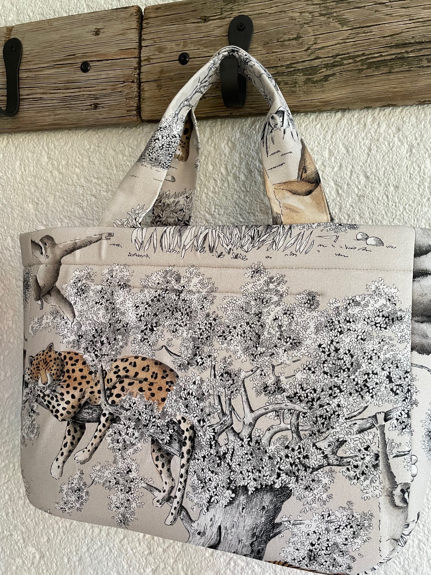Cabas Emile Animal en toile de Jouy