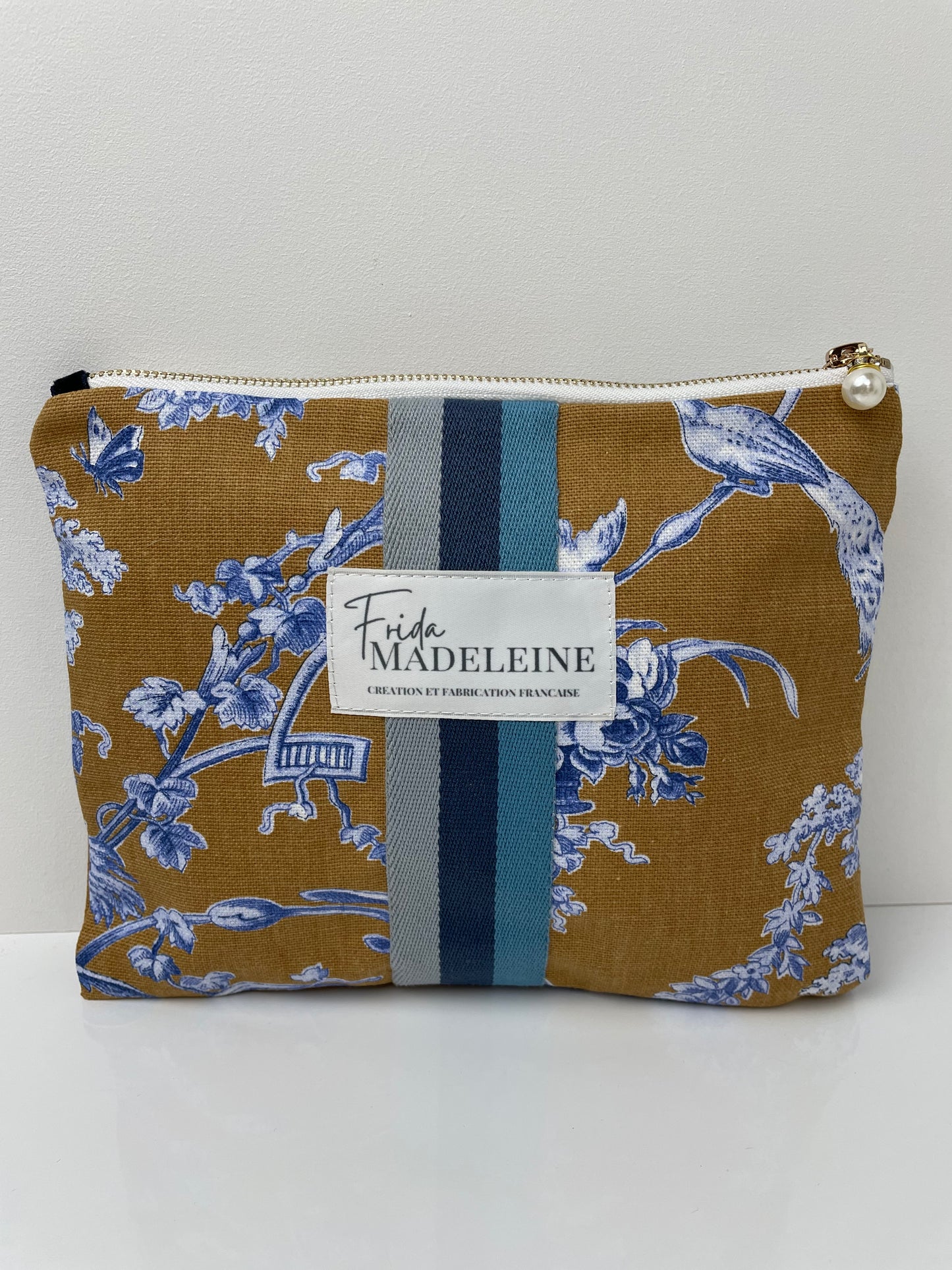 Pochettes Jeannette  Camel et Bleu