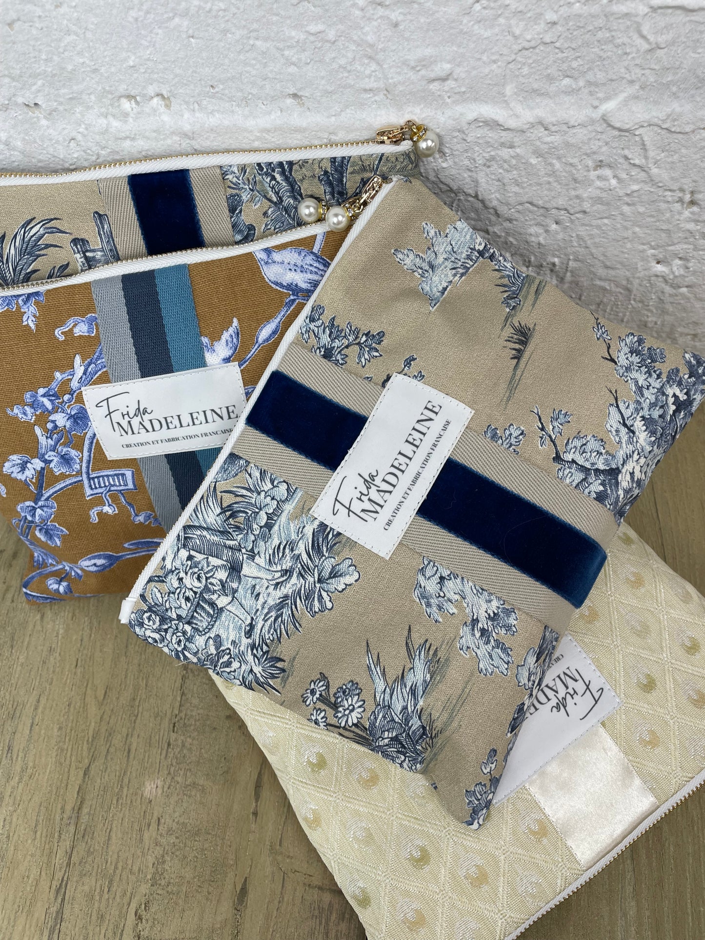 Pochette Jeannette  Beige et Bleu