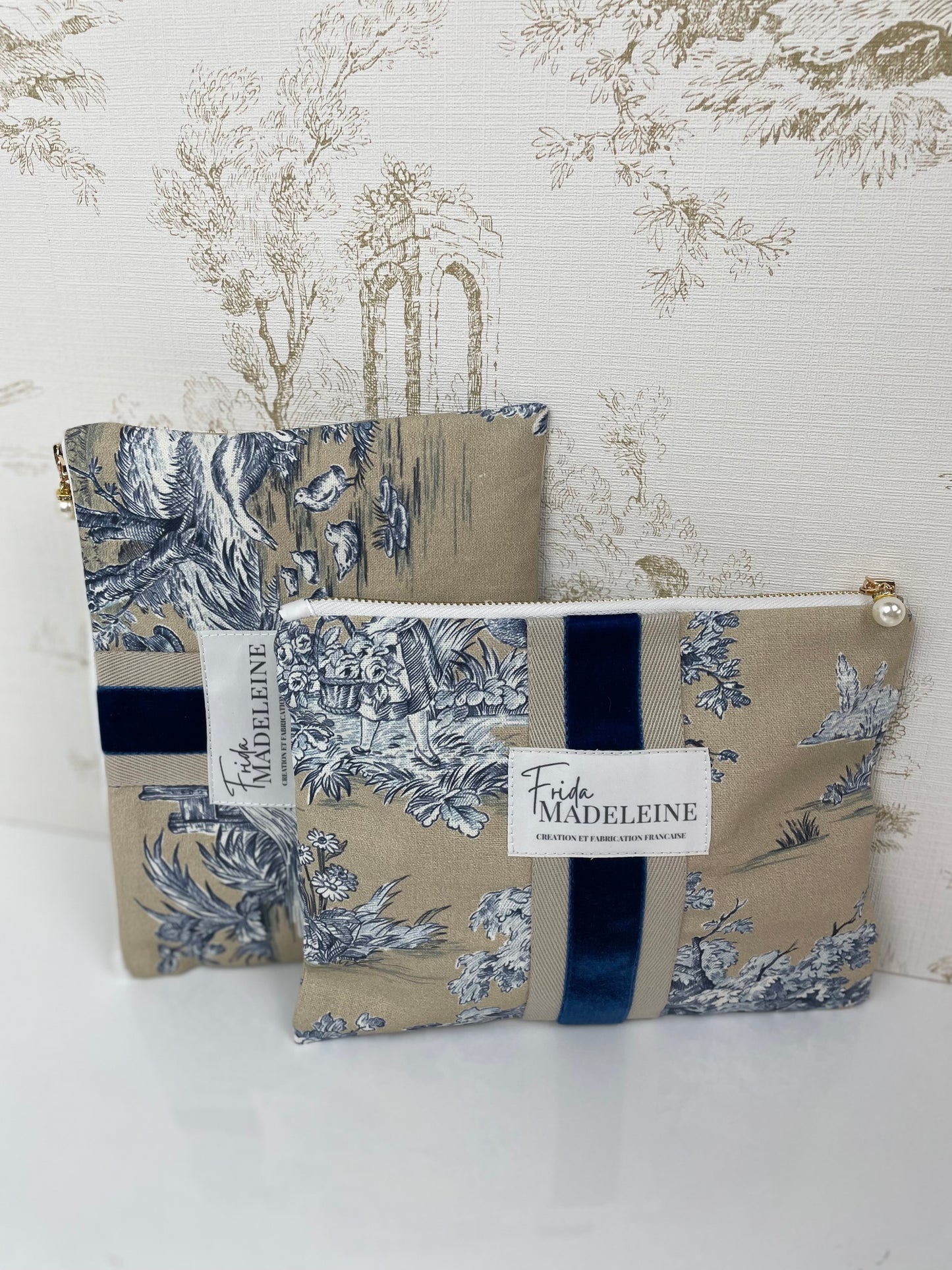Pochette Jeannette  Beige et Bleu