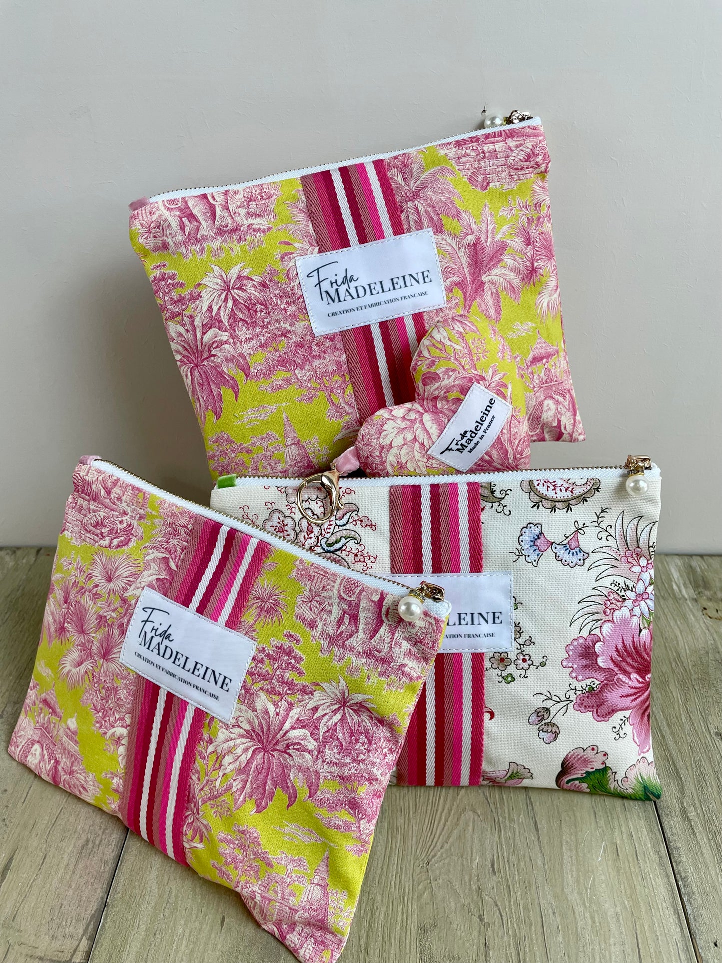 Pochettes Jeannette Anis et Rose