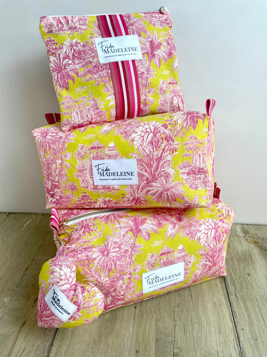 Trousse de toilette Muriel Anis et Rose